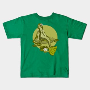 Green Oasis Mermaid Kids T-Shirt